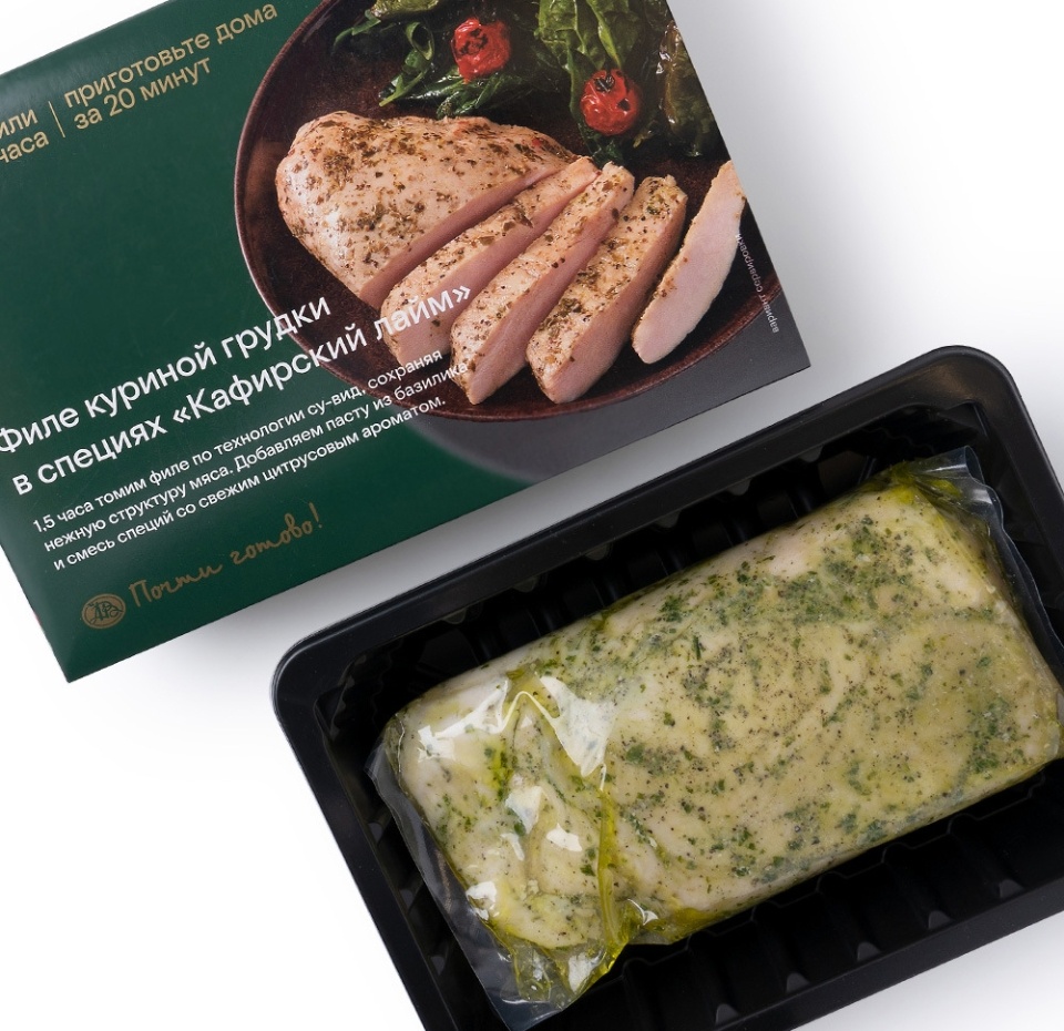 

Филе куриной грудки в специях «Кафирский лайм» су-вид Почти готово, Россия