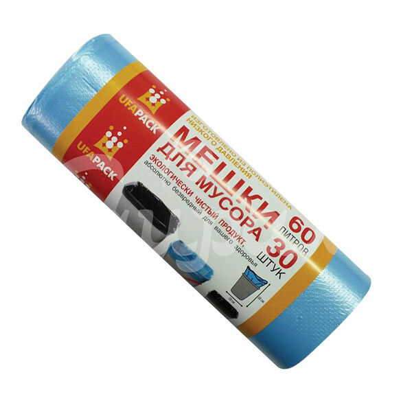 Мешки для мусора УфаПак 60л 30шт Синие