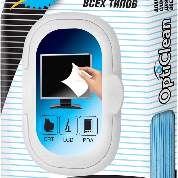 Салфетки влажные Opti Clean для экранов 50шт