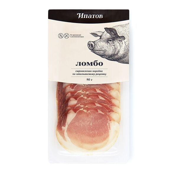 Свинина сыровяленая Ипатов Ломбо 90г, нарезка