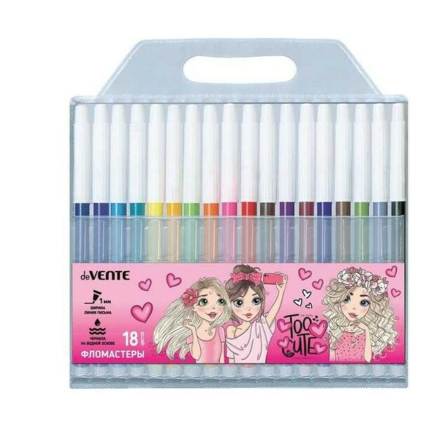 Фломастеры deVENTE 18цв Too Cute Girl арт 5082319 пл/уп