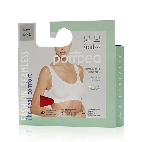 Женский бюстгальтер из микрофибры Pompea Seamless, Красный, L/XL