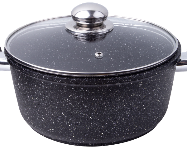 Кастрюля HOMECLUB Marble, литой алюминий, стеклянная крышка 3.3л Арт. HC-3K