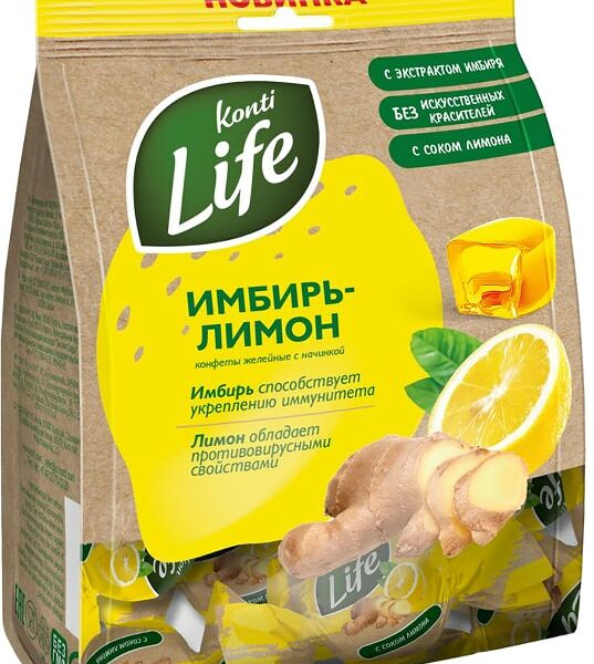 Конфеты Konti Life Имбирь-лимон 220г