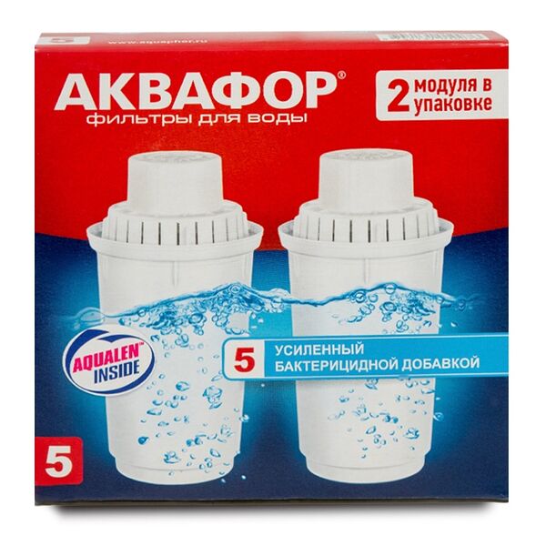 Комплект сменных блоков для фильтров-кувшинов Аквафор В5 2 шт.