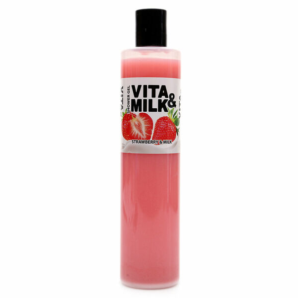 Гель для душа клубника и молоко Vita&Milk, 350 мл