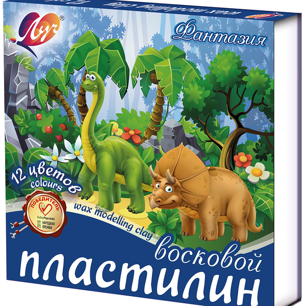 Пластилин Луч Фантазия восковой, 12 цветов