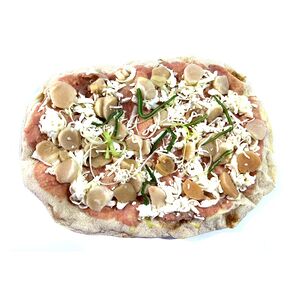 Пицца с гребешком  на розовом соусе