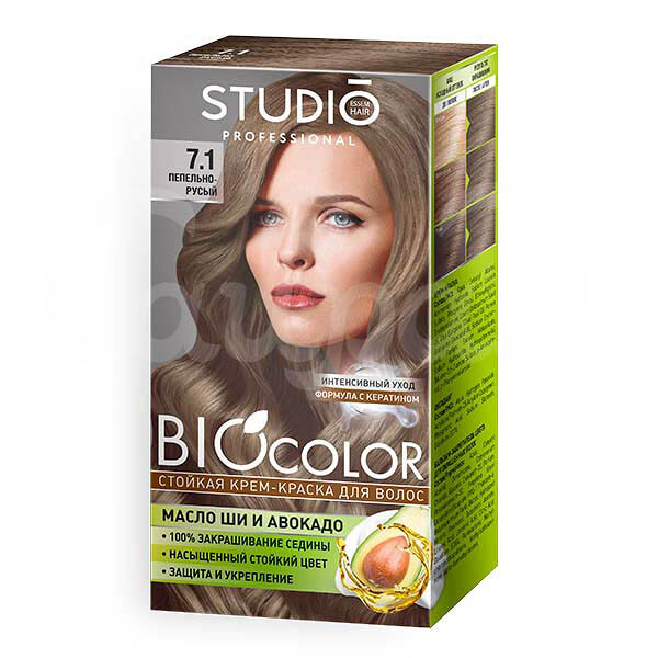 Крем-краска для волос Bio Color 7.1 Пепельно Русый