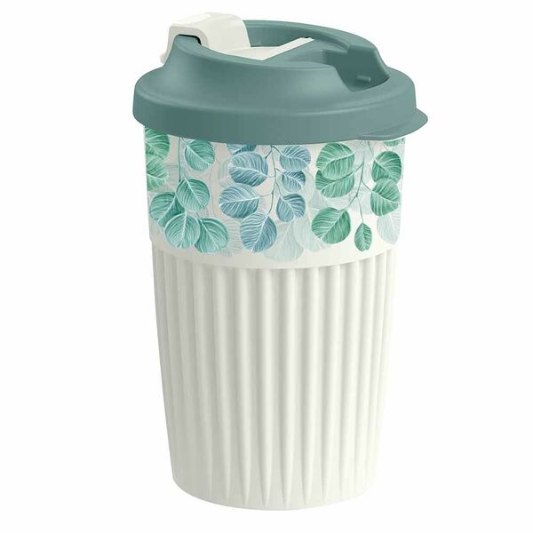 Стакан для горячих напитков Madre Terra с клапаном, светло-серый, 450 мл, пластик