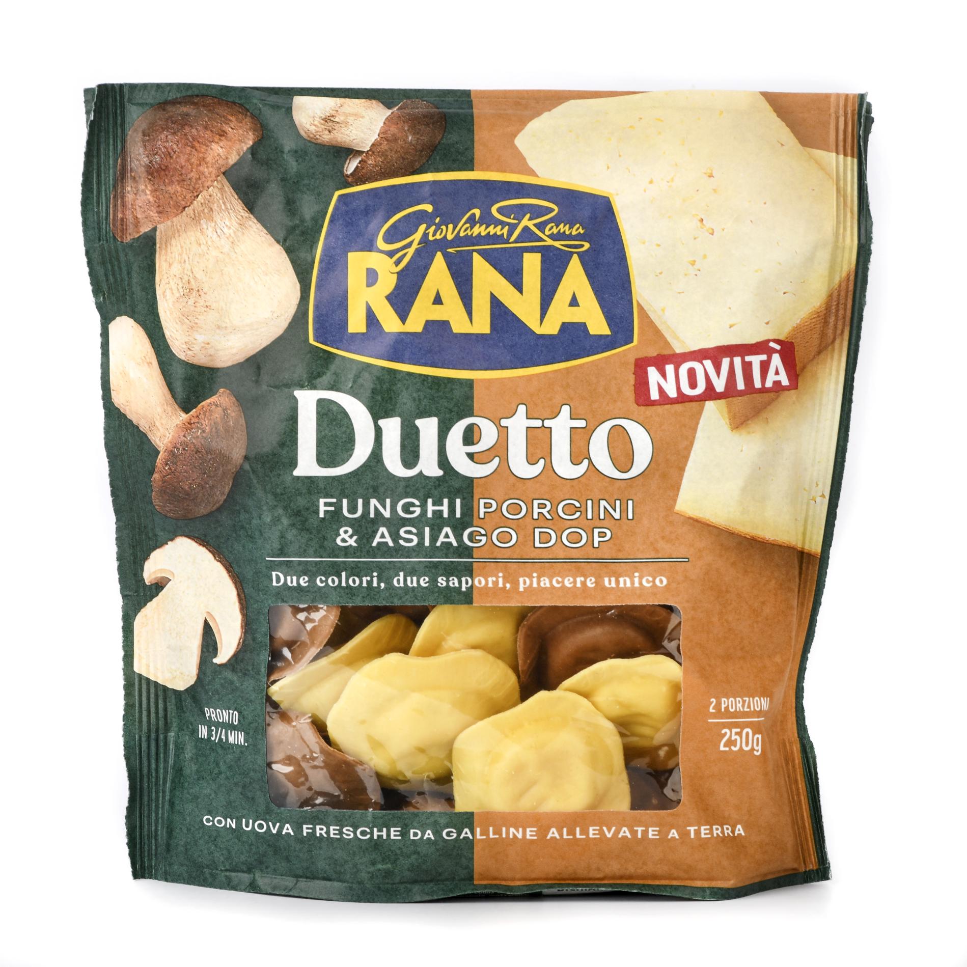 

Макаронные изделия Равиоли Дуэтто (ассорти) из грибов и сыра азияго охлажденные