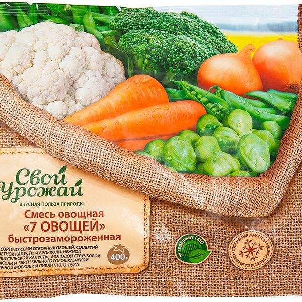 Смесь овощная 7 овощей быстрозамороженная ТМ Свой урожай