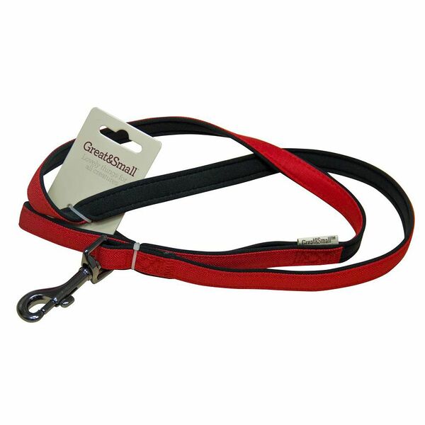 Поводок для собак GREAT&SMALL из высокопрочного рипстопа 25х750мм неопрен красный