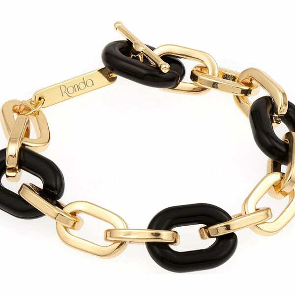 RONDA S/S 23 248Brч Браслет, ювелирный сплав, ацетат, золочение, р.20