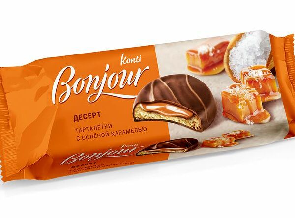 Пирожное Bonjour с солёной карамелью, 220г