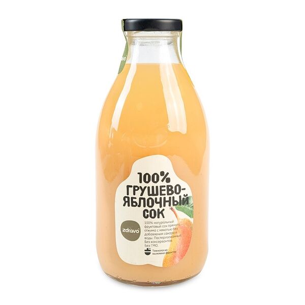 Сок Zdravo грушево-яблочный 100% 0.75л, Республика Сербия