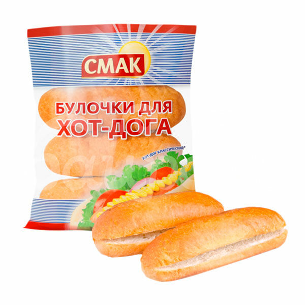 Булочки для Хот-Дога Смак 3*50гр 3шт пакет