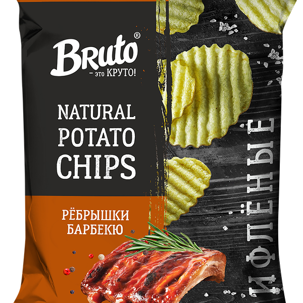 Чипсы картофельные BRUTO со вкусом ребрышки барбекю