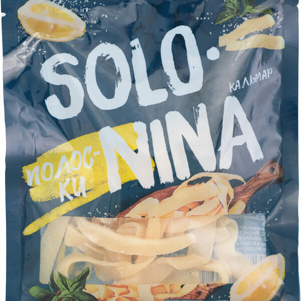 Кальмар Solo Nina полоски сушено-вяленый 70г