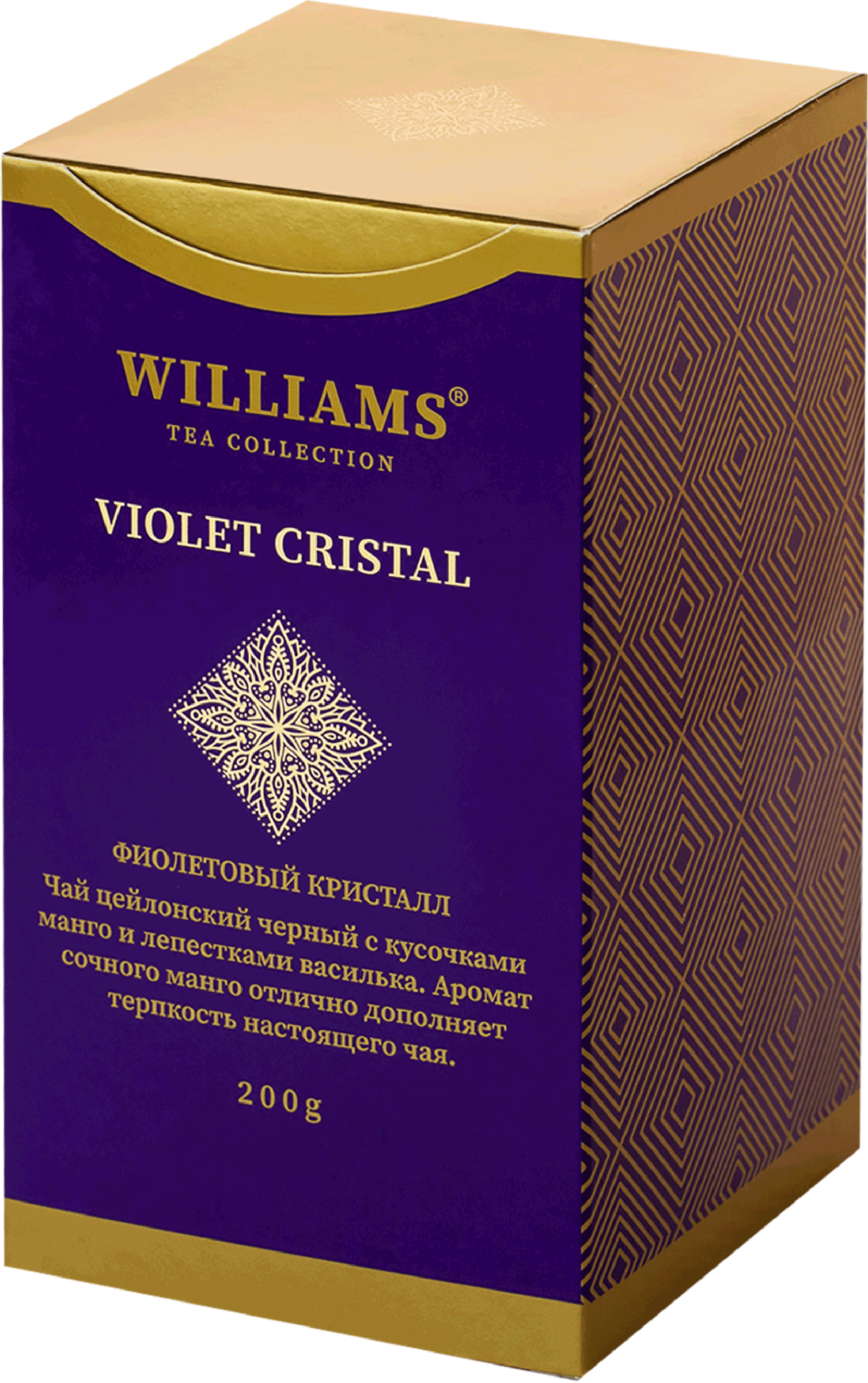

Чай черный WILLIAMS Violet crystal с лепестками василька, ароматом и кусочками манго, листовой, 200г