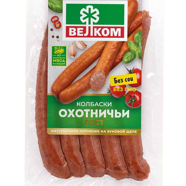 Колбаски Велком охотничьи полукопченые