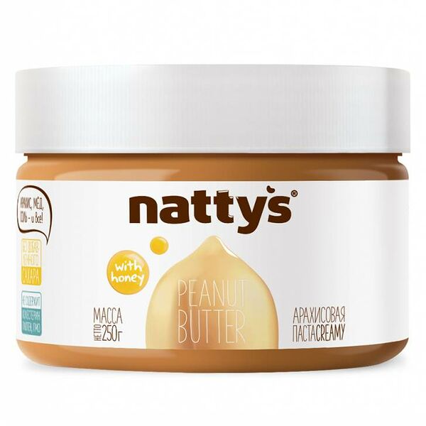 Паста Nattys Арахисовая Creamy с медом 250г