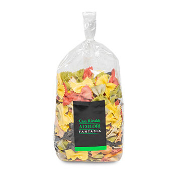 Паста Casa Rinaldi Фарфалле Арлекино цветная бантики