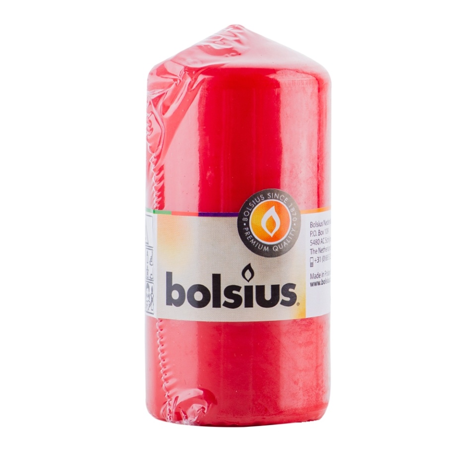 

Свеча столбик Bolsius красный 120/60 мм