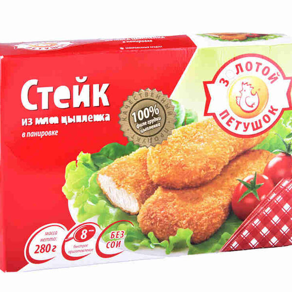 Стейк из мяса цыпленка в панировке Золотой Петушок