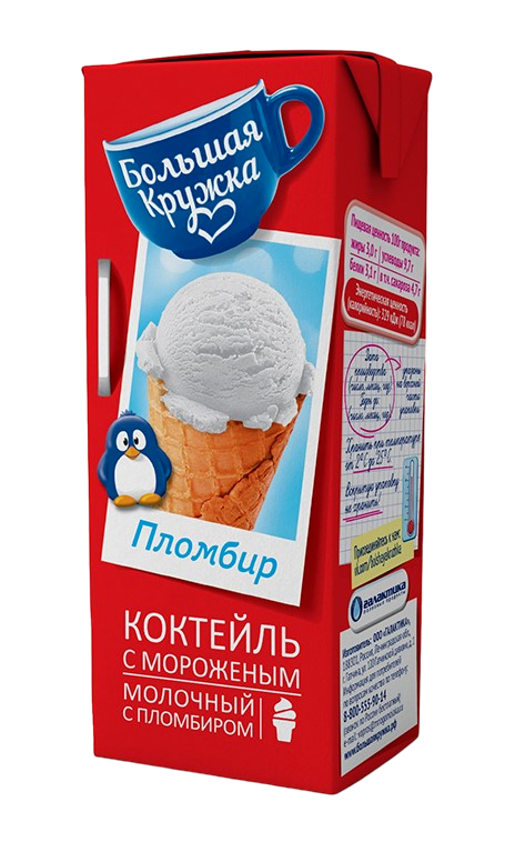 

Коктейль молочный Большая Кружка Пломбир 3% 200 мл