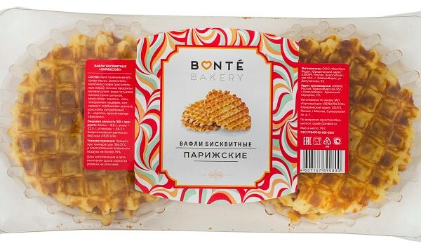 Вафли Bonte Bakery Парижские бисквитные 90г