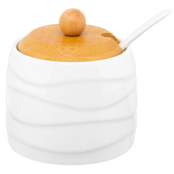 Банка для хранения Elan Gallery Волна с Ложкой, 250 мл, фарфор