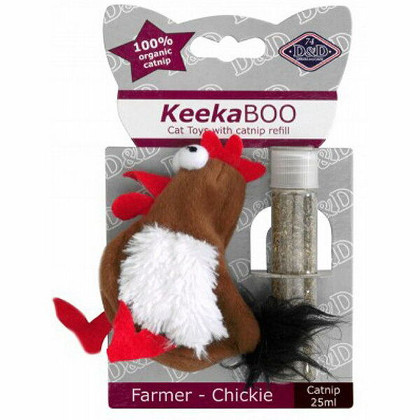 Игрушка для кошек мягкая с кошачьей мятой EBI Farmer-Chickie, 9 см