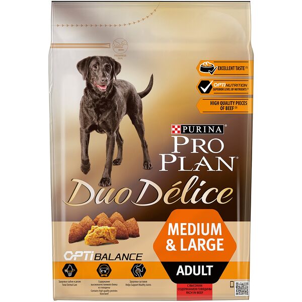 Pro Plan Duo Delice Medium & Large для взрослых собак средних и крупных пород Говядина