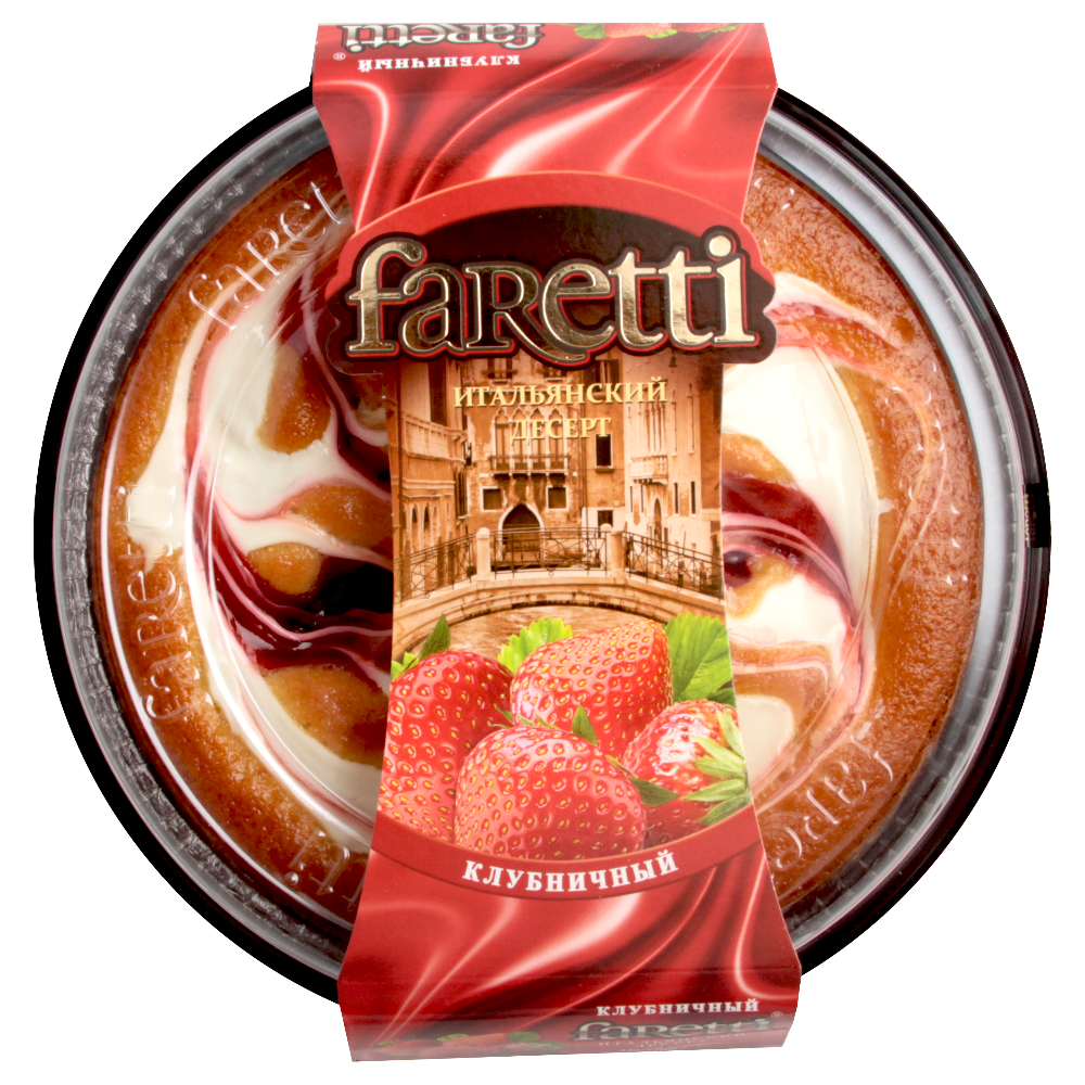 

Торт Faretti Клубничный 400 г дизайн упаковки в ассортименте