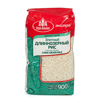 Рис Агро-Альянс Экстра Элитный длиннозерный 900г