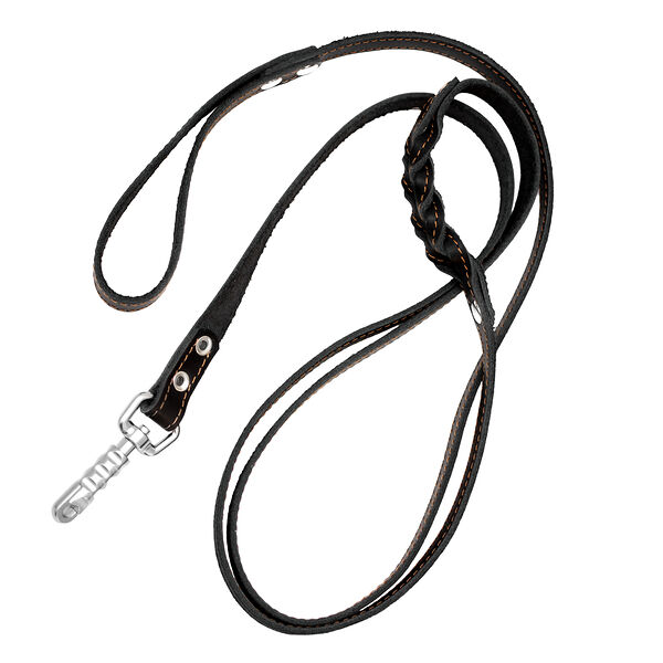 Dono Della поводок кожаный №20 2,2 м., Обсидиан