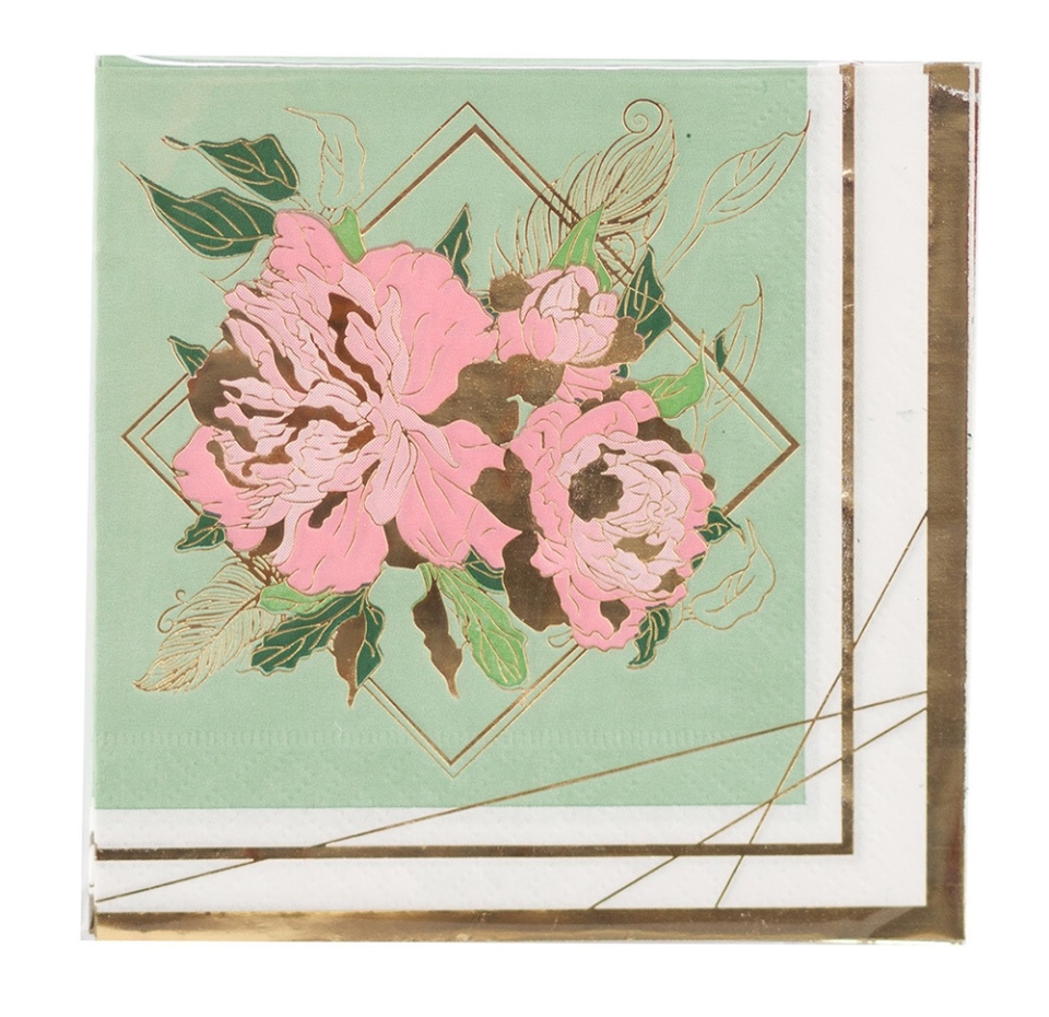 

Салфетка "весёлая затея" Пионы 25см 6 шт, Китай