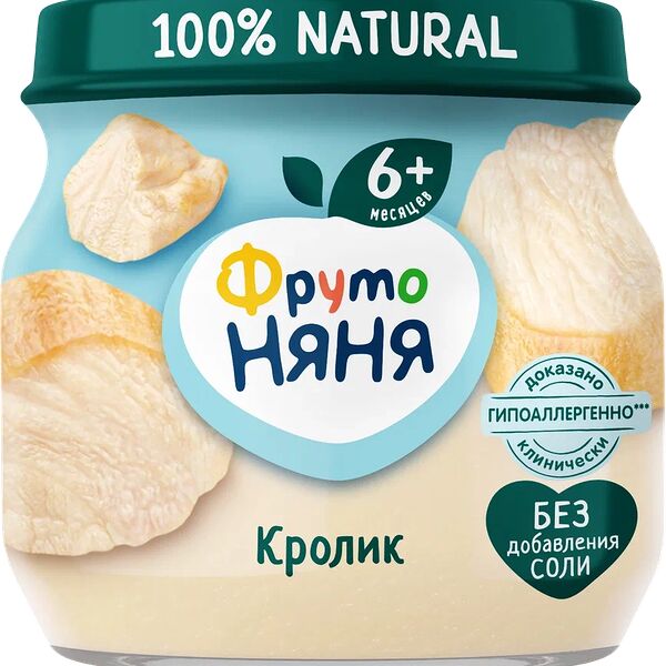 Пюре мясное ФрутоНяня Кролик 80г ДП