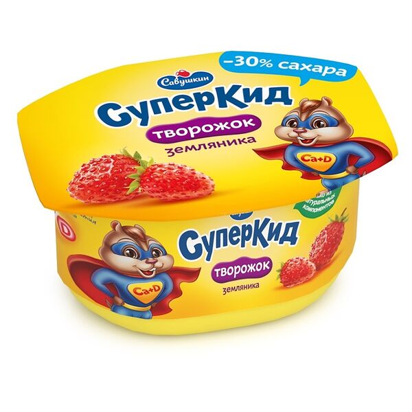 Творожок СуперКид земляника 3,5%