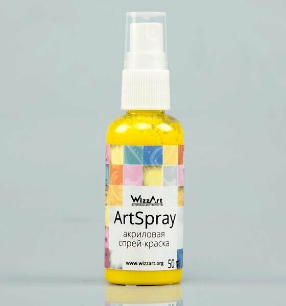 Спрей-Краска ArtSpray, жёлтый лимон 50мл Wizzart