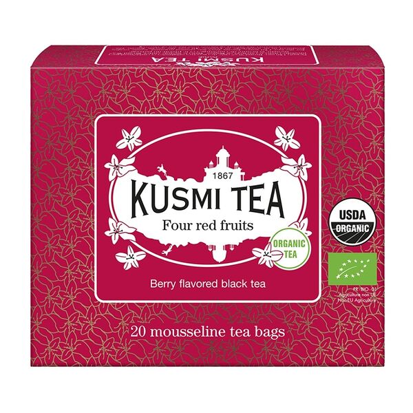 Чай чёрный Four red fruits Organic пакетированный, Kusmi Tea, 20 шт.*2 г, Франция