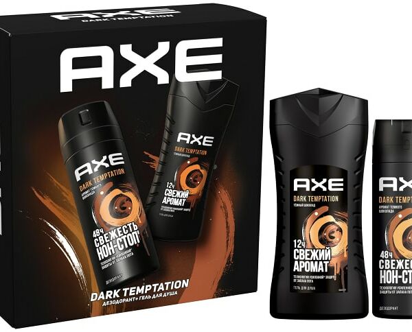 Подарочный набор AXE Дезодорант-спрей 150мл + Гель для душа Dark Temptation Темный шоколад 250мл