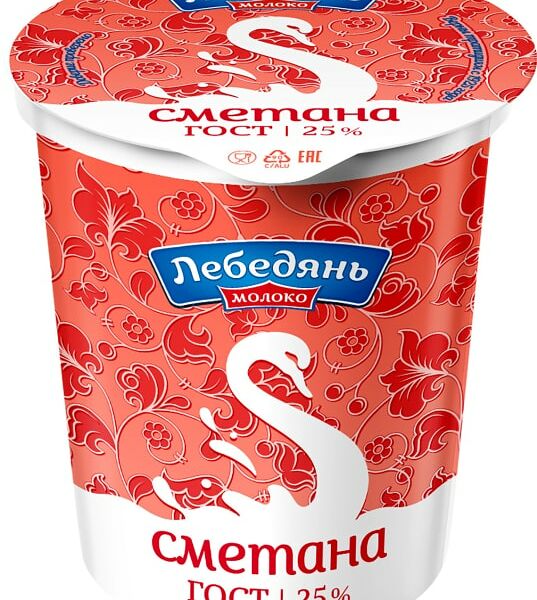 Сметана ЛебедяньМолоко 25% 300г