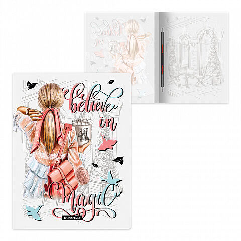 Папка-скоросшиватель с пружинным механизмом ErichKrause Fashion Girls (stylish), A4 54778