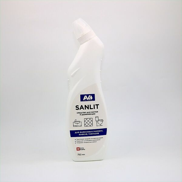 Санлит 0,75л.  -  средство для чистки и дезинфекции унитазов