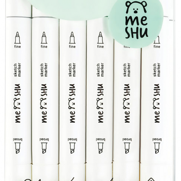 Набор маркеров для скетчинга Meshu двусторонние, 24 цвета