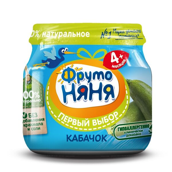 Пюре овощное ФрутоНяня с 4 месяцев, кабачок, 80 г