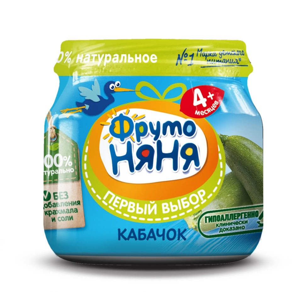 

Пюре овощное ФрутоНяня с 4 месяцев кабачок 80 г