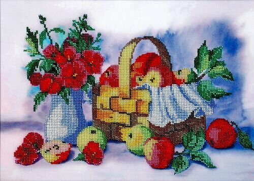 БН-3101 Набор для вышивания бисером Hobby&Pro 'Лукошко яблок' 35*25см
